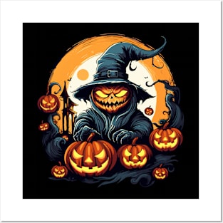 Scary and fun pumpkin head Posters and Art